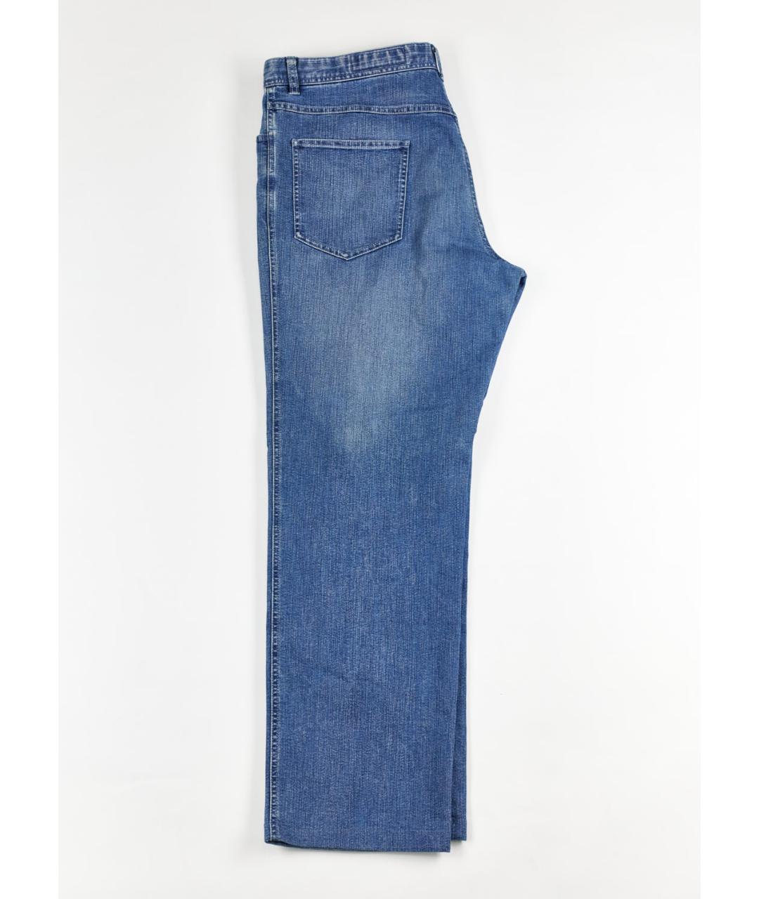 BRIONI Синие хлопко-полиэстеровые прямые джинсы, фото 6