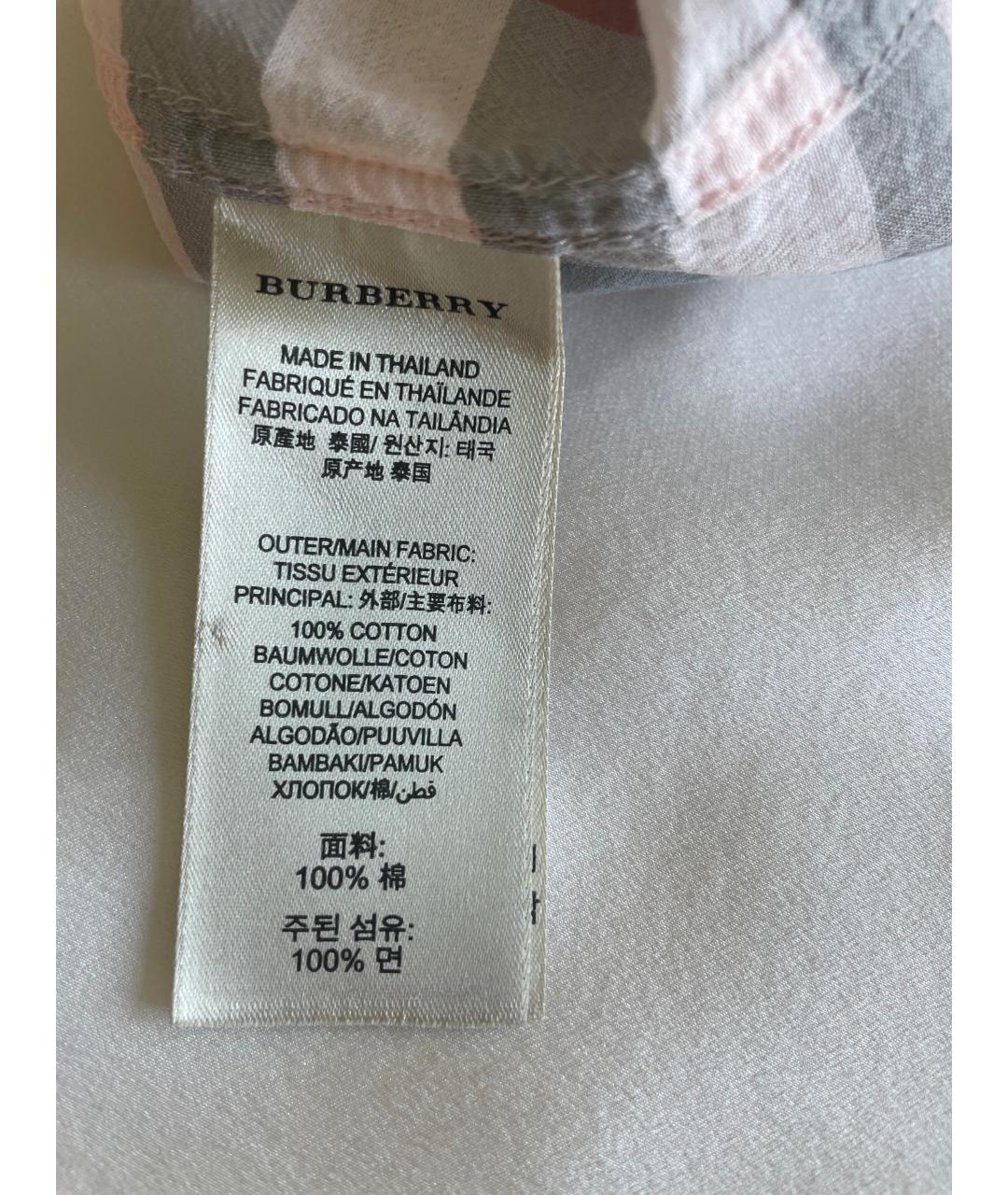 BURBERRY Розовая хлопковая рубашка, фото 5
