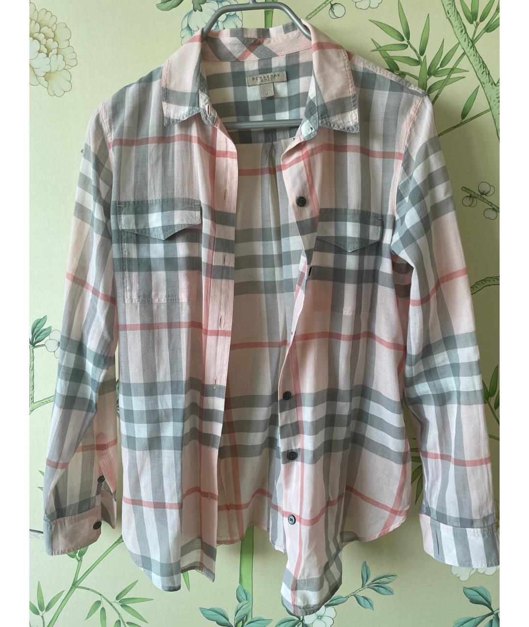 BURBERRY Розовая хлопковая рубашка, фото 7
