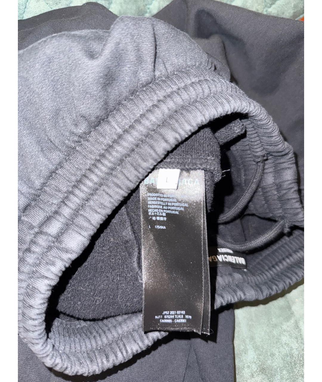 BALENCIAGA Черные хлопковые повседневные брюки, фото 4