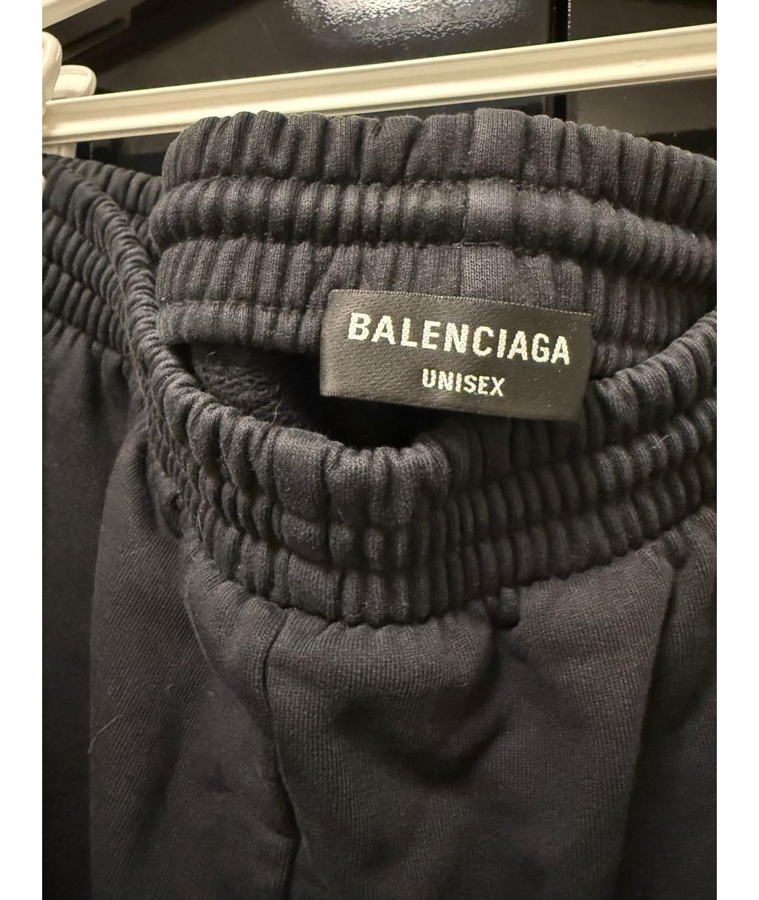 BALENCIAGA Черные хлопковые повседневные брюки, фото 3