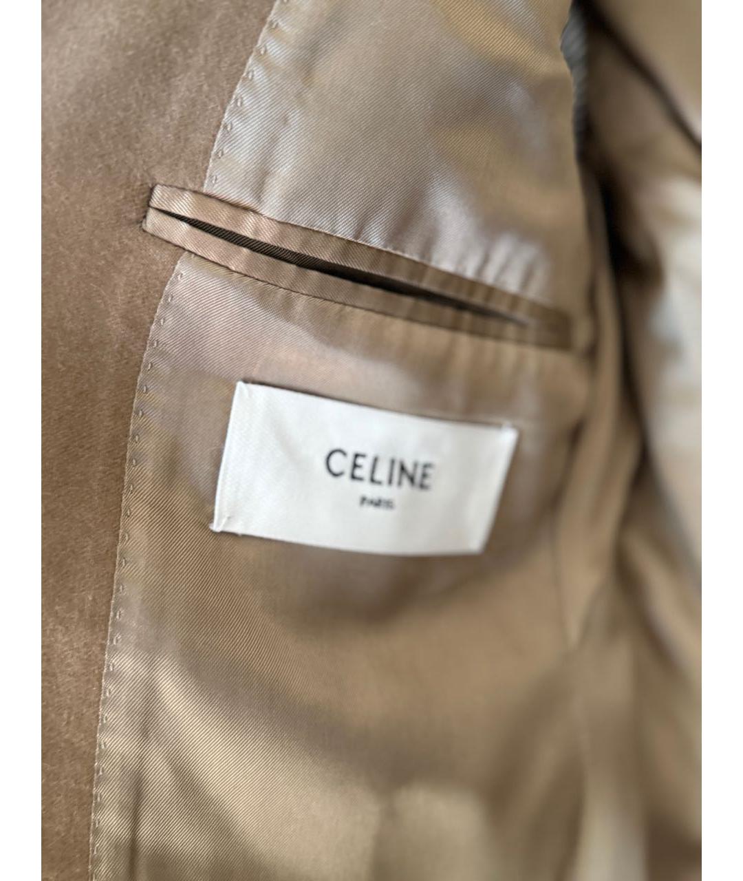CELINE Коричневый кашемировый костюм с брюками, фото 3