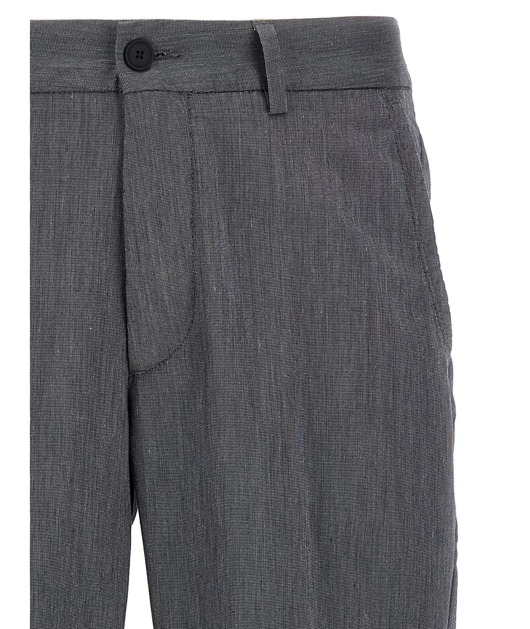 HUGO BOSS Серые хлопковые повседневные брюки, фото 3