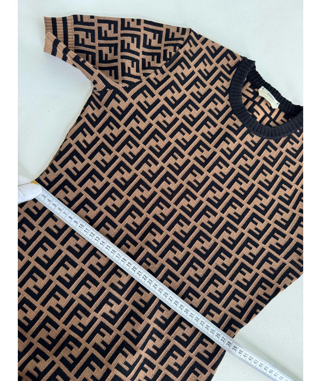 FENDI Коричневое вискозное платье, фото 4