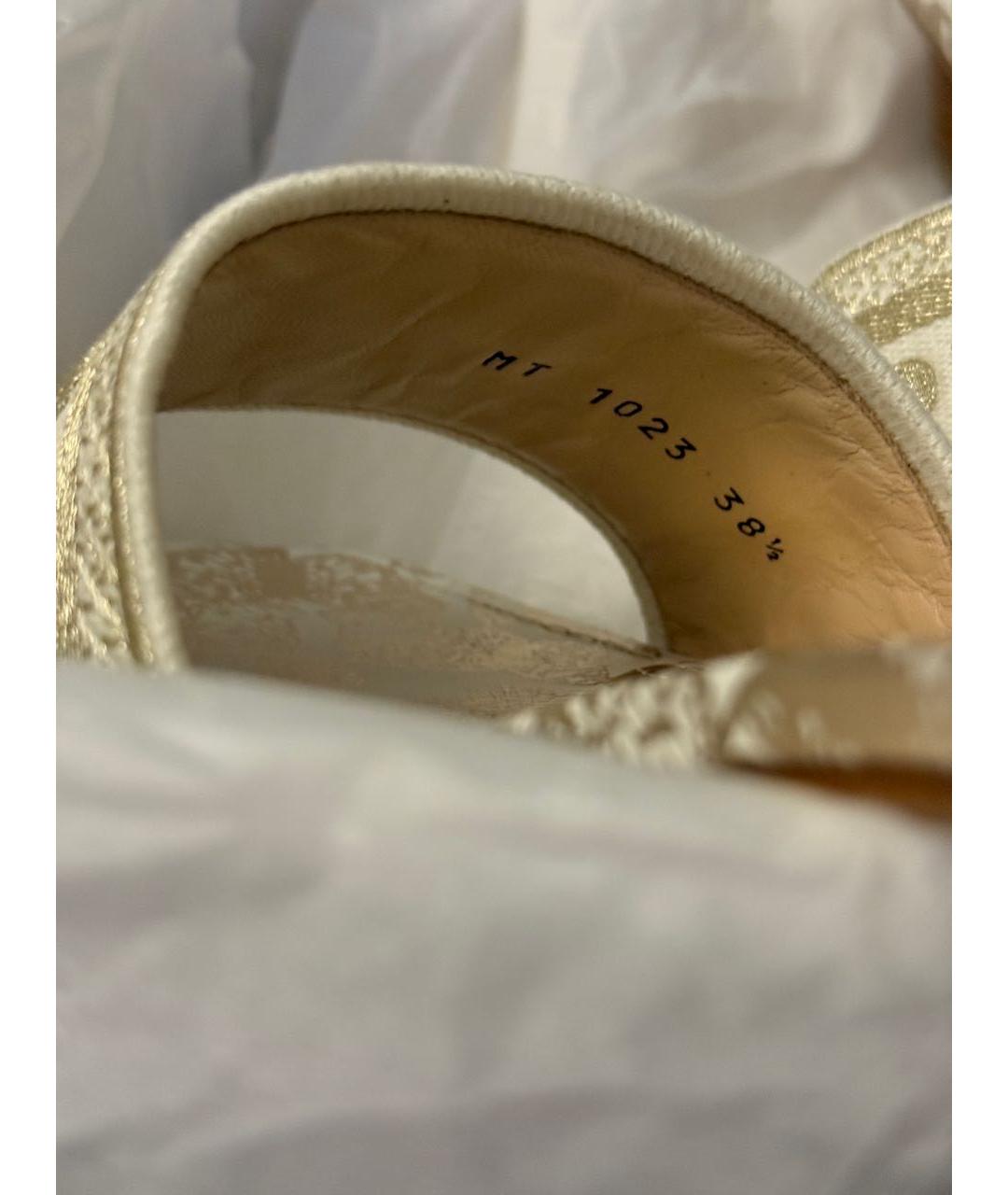CHRISTIAN DIOR Белые текстильные мюли, фото 5