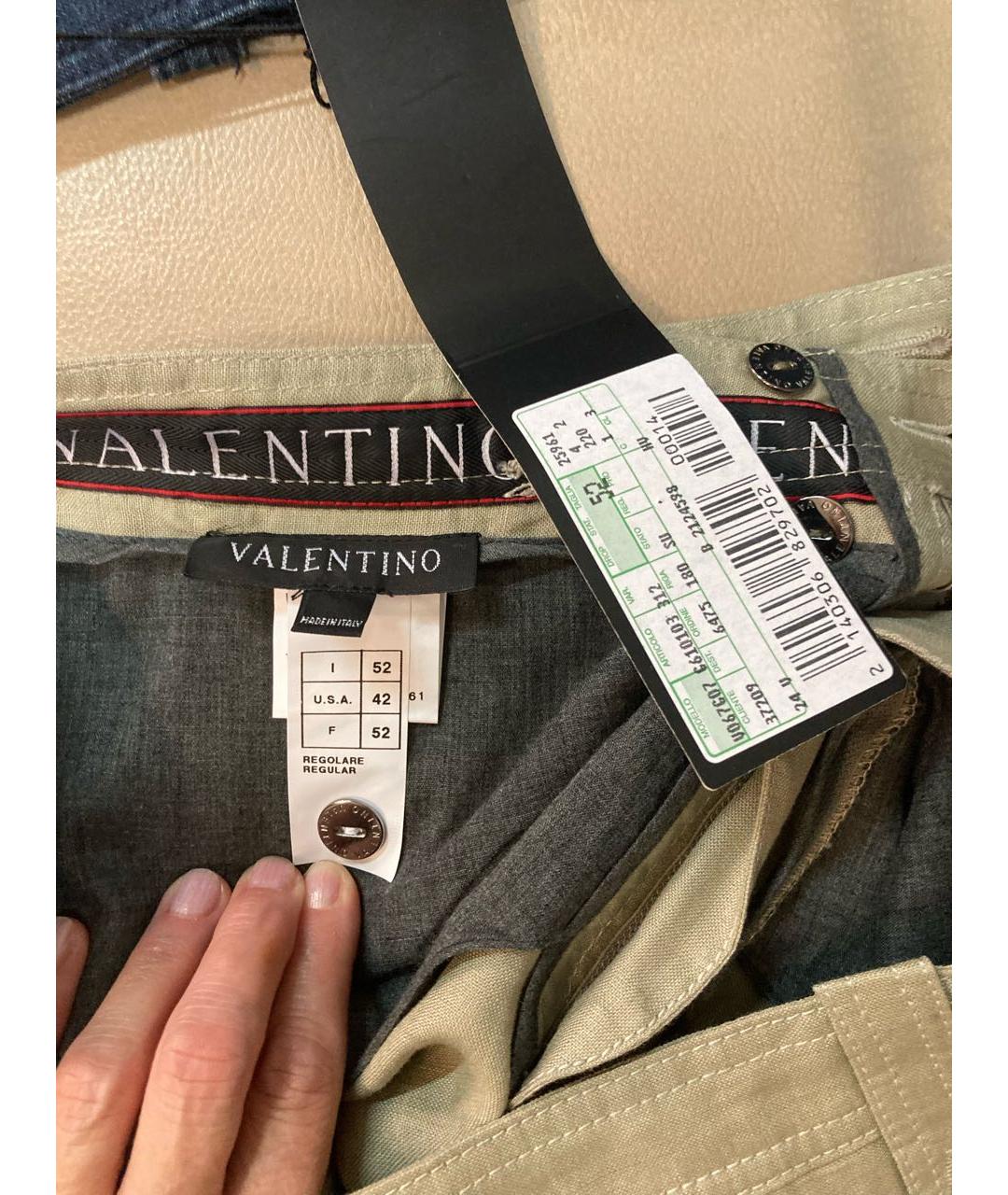 VALENTINO Бежевые льняные повседневные брюки, фото 6