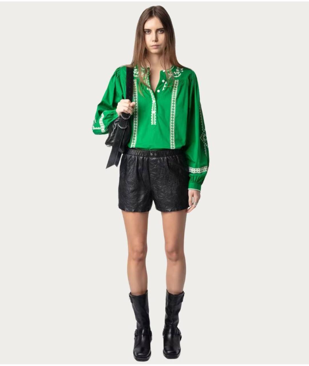 ZADIG & VOLTAIRE Зеленая хлопковая блузы, фото 2