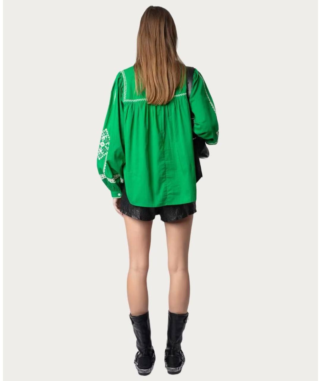 ZADIG & VOLTAIRE Зеленая хлопковая блузы, фото 3
