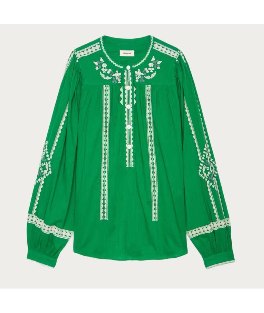 ZADIG & VOLTAIRE Зеленая хлопковая блузы, фото 4