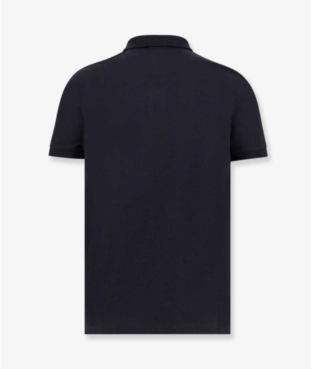 STONE ISLAND Темно-синее хлопковое поло с коротким рукавом, фото 2
