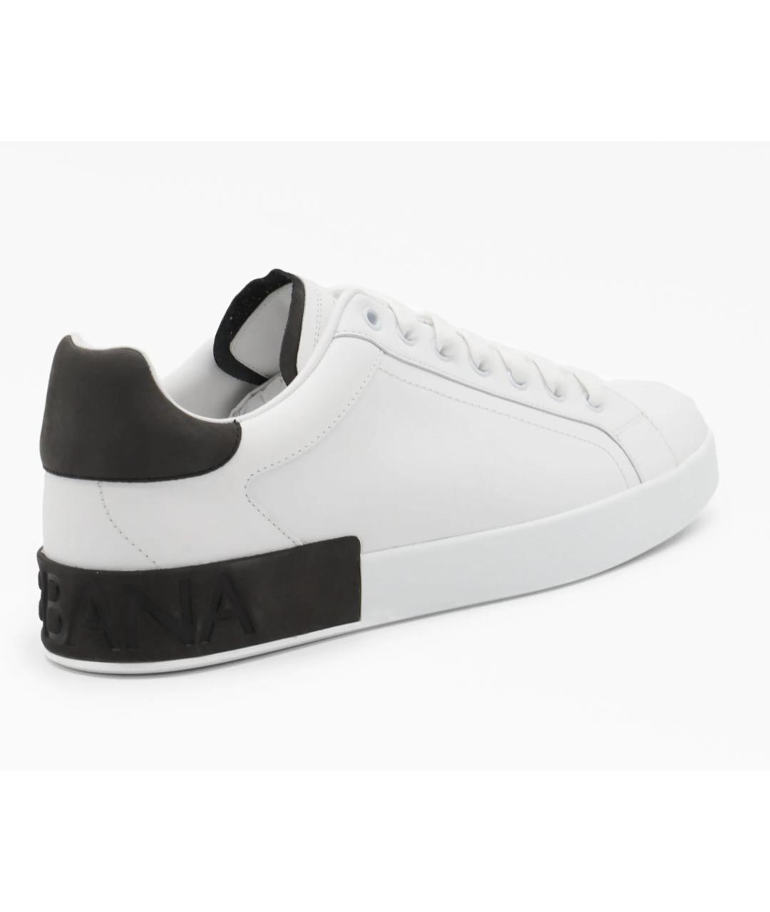 DOLCE&GABBANA Белые кожаные низкие кроссовки / кеды, фото 3