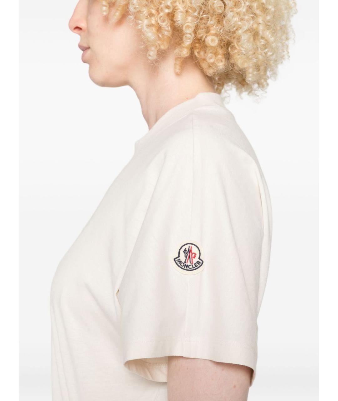 MONCLER Белая хлопковая футболка, фото 5
