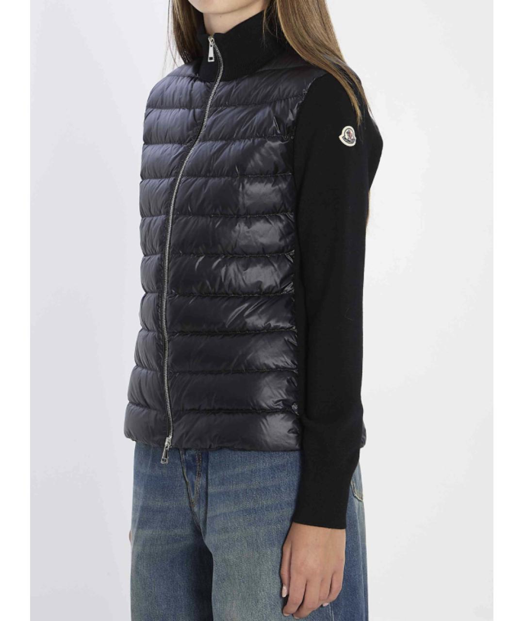 MONCLER Черная синтетическая куртка, фото 2