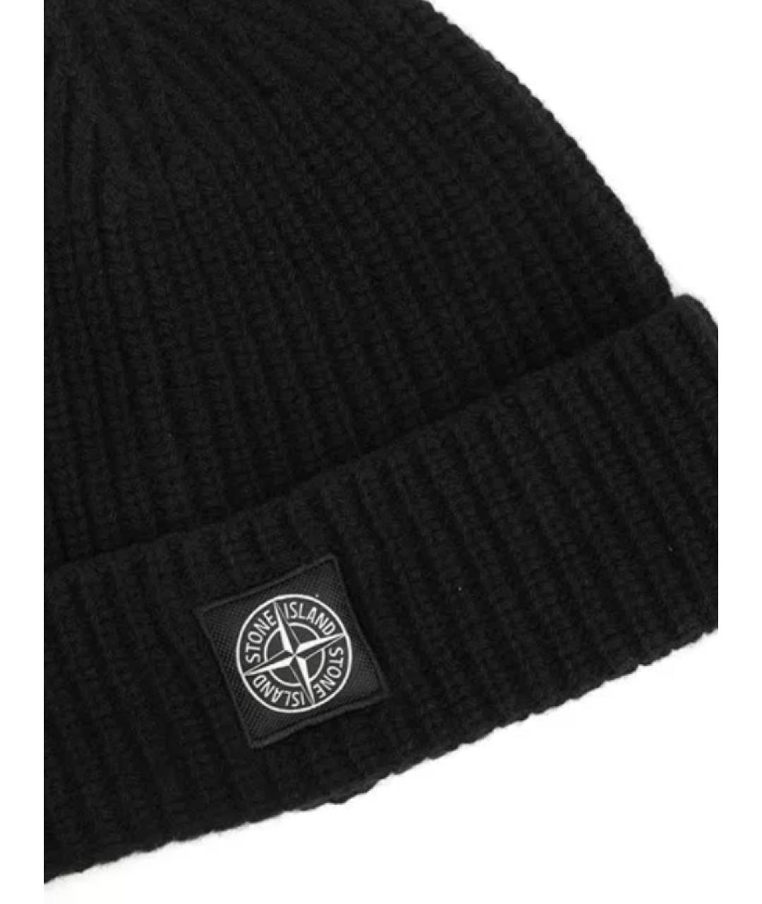 STONE ISLAND Черная шерстяная шапка, фото 2