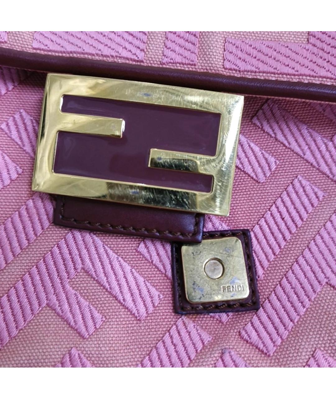 FENDI Розовая тканевая сумка через плечо, фото 6