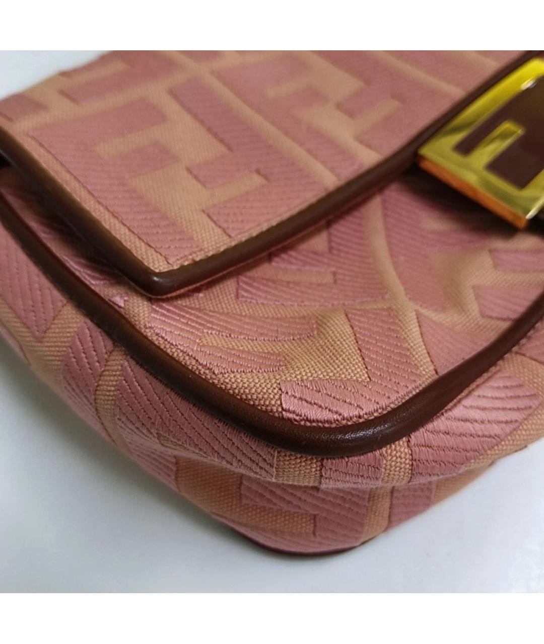 FENDI Розовая тканевая сумка через плечо, фото 8