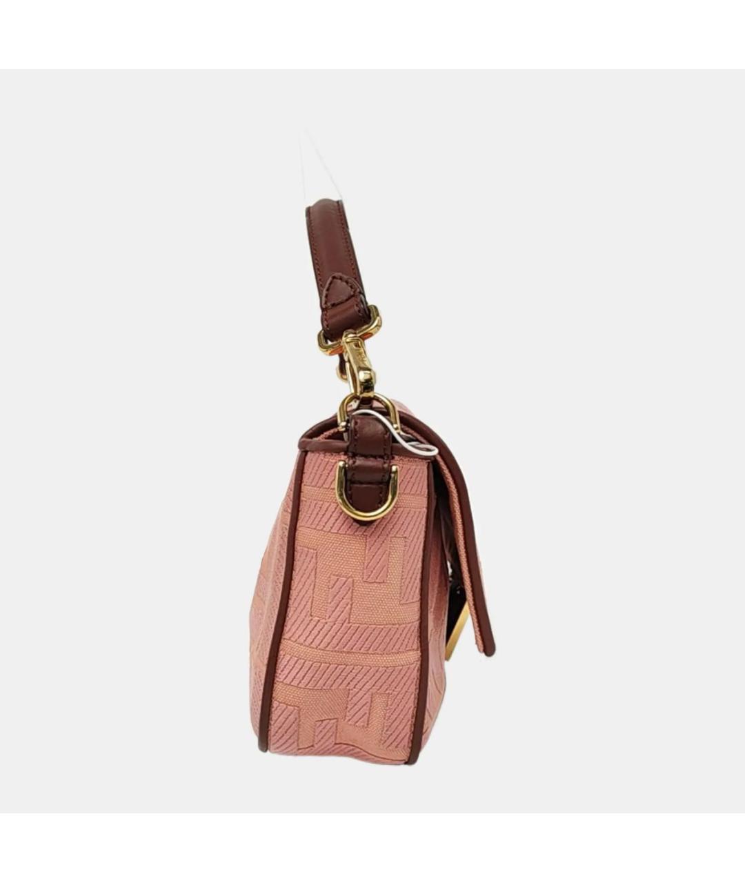 FENDI Розовая тканевая сумка через плечо, фото 3