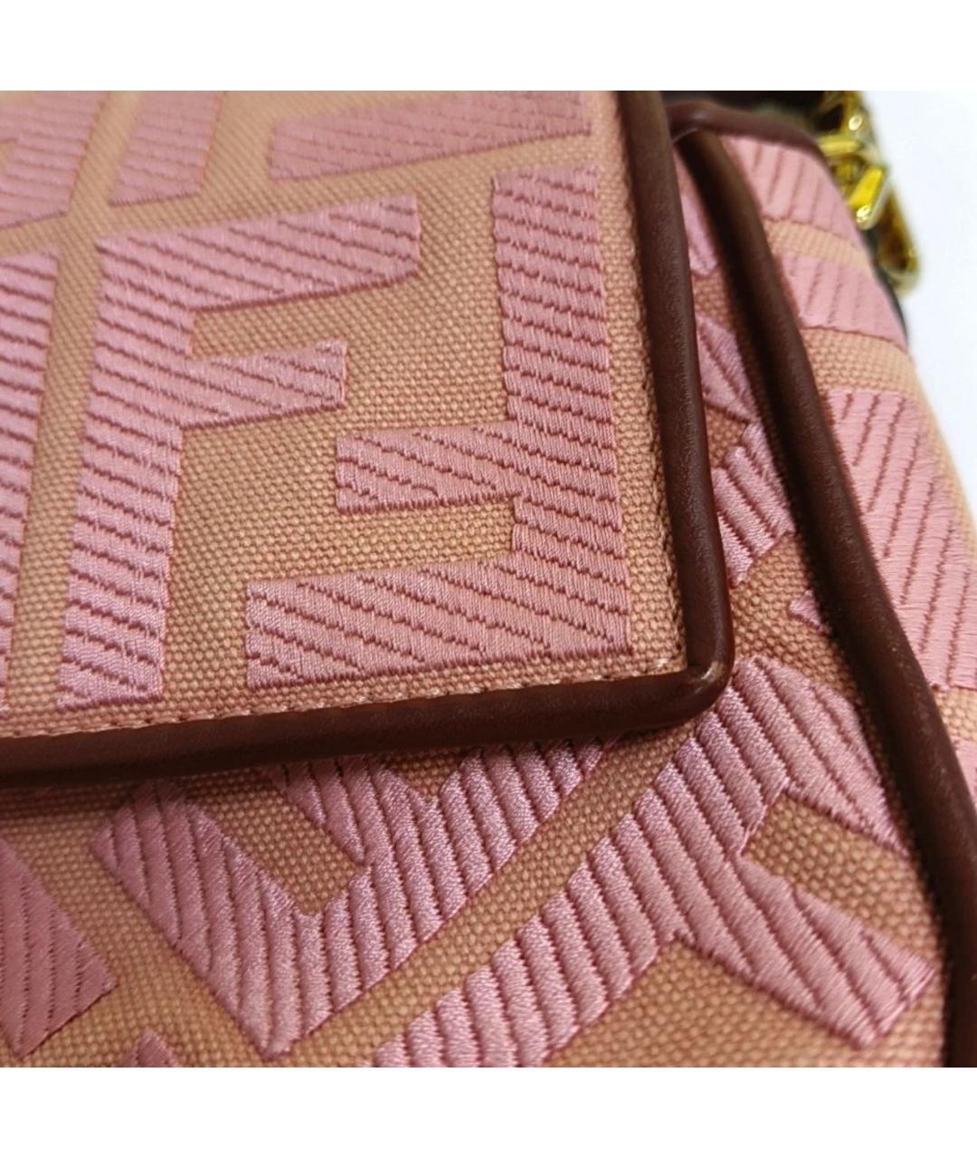 FENDI Розовая тканевая сумка через плечо, фото 7