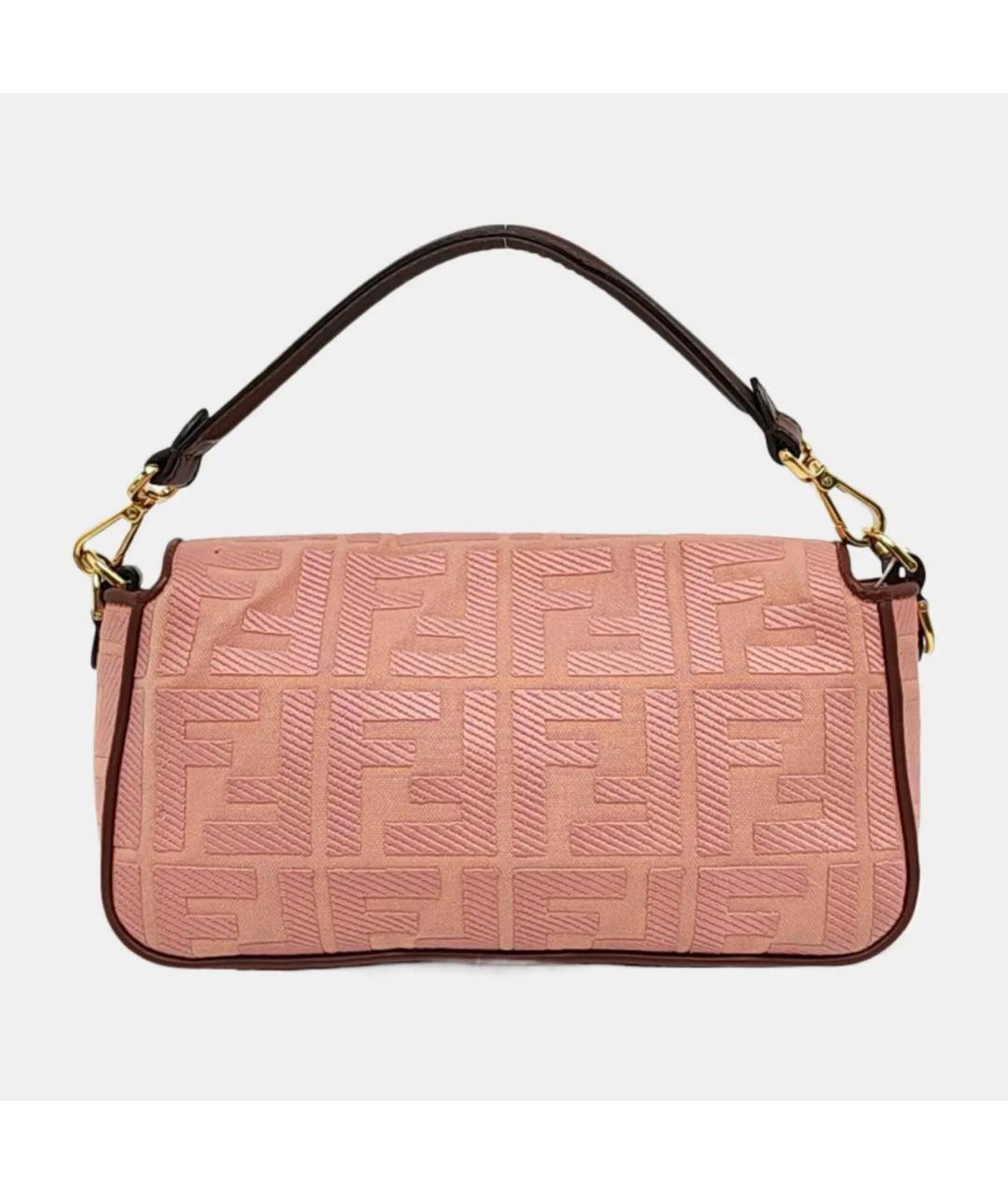 FENDI Розовая тканевая сумка через плечо, фото 4