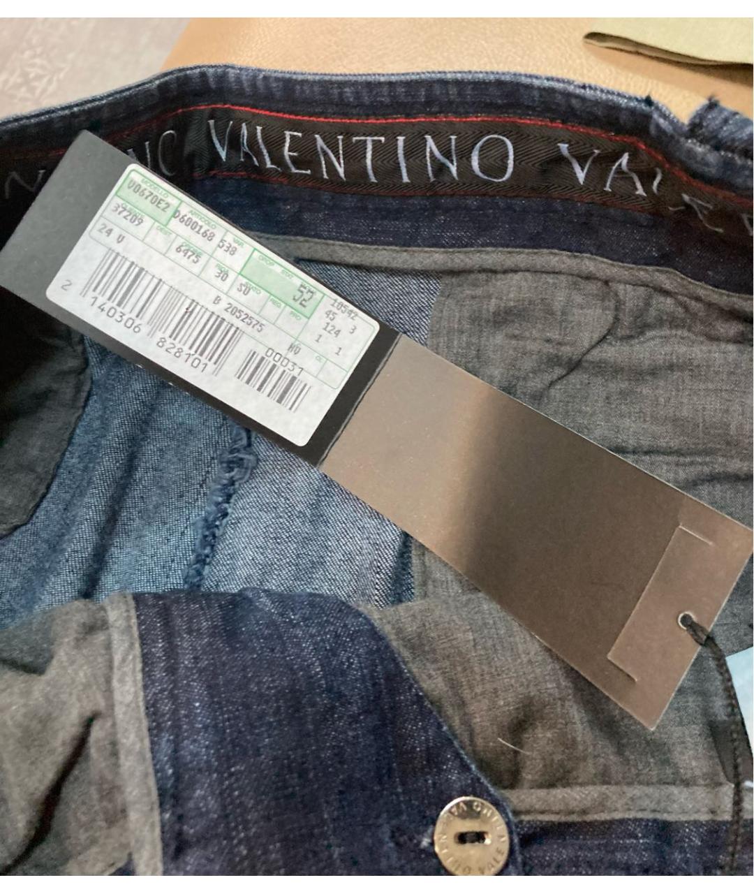 VALENTINO Темно-синие хлопко-эластановые джинсы, фото 5