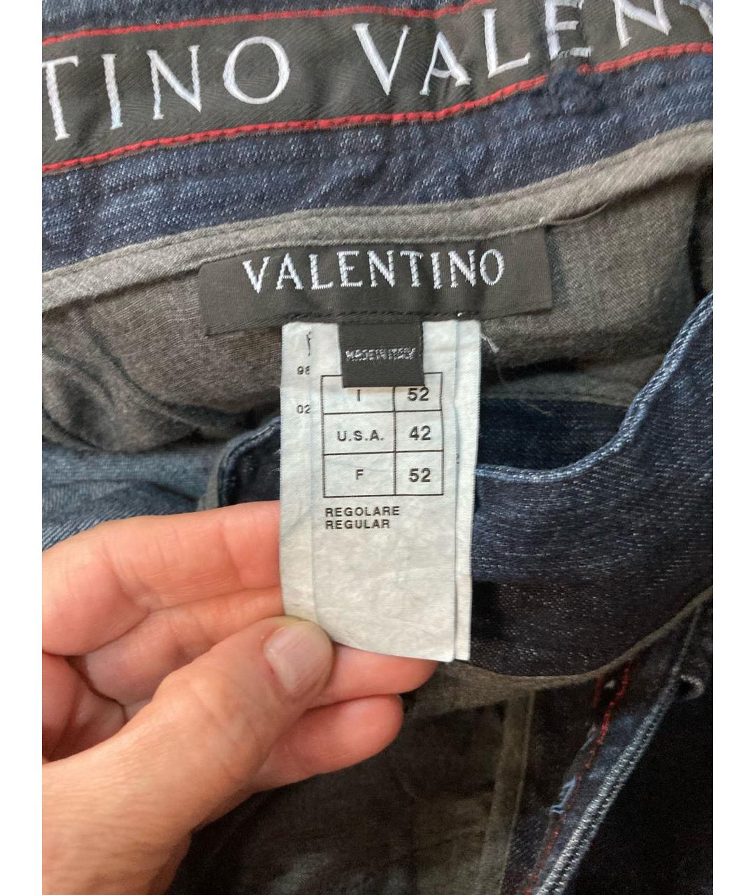 VALENTINO Темно-синие хлопко-эластановые джинсы, фото 6