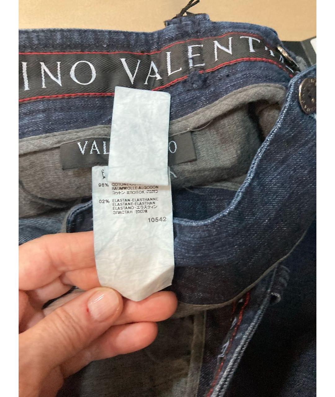 VALENTINO Темно-синие хлопко-эластановые джинсы, фото 7
