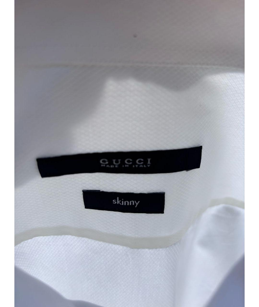 GUCCI Белая хлопковая классическая рубашка, фото 3