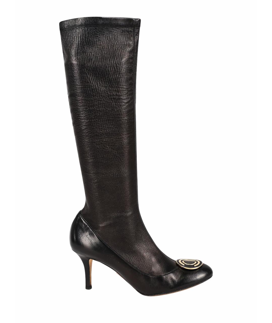 CHRISTIAN DIOR Черные кожаные сапоги, фото 1