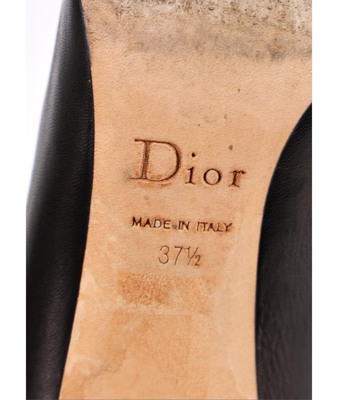 CHRISTIAN DIOR Черные кожаные сапоги, фото 5