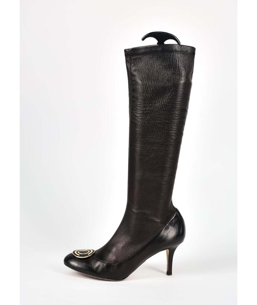 CHRISTIAN DIOR Черные кожаные сапоги, фото 7