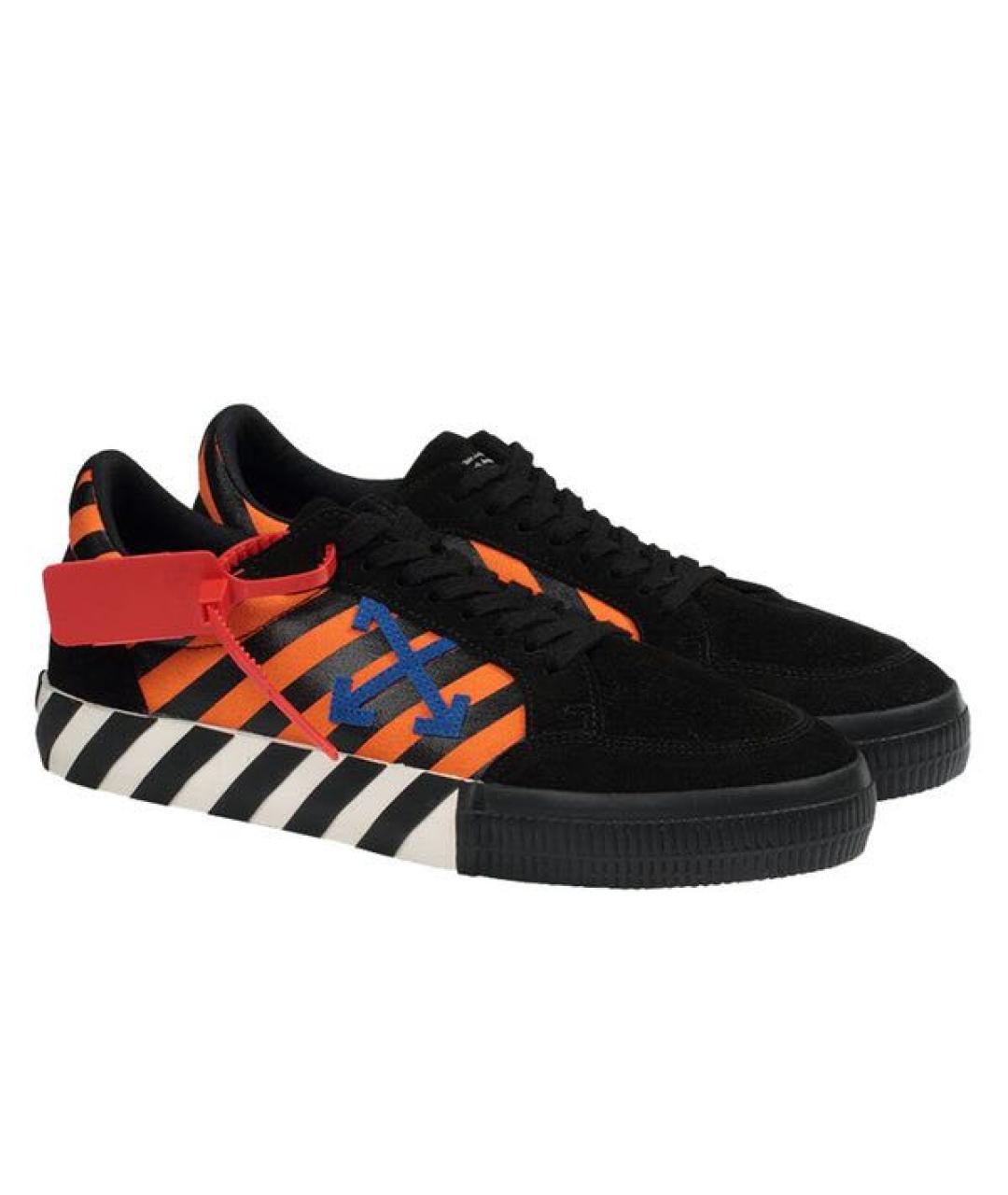 OFF-WHITE Черные замшевые низкие кроссовки / кеды, фото 6