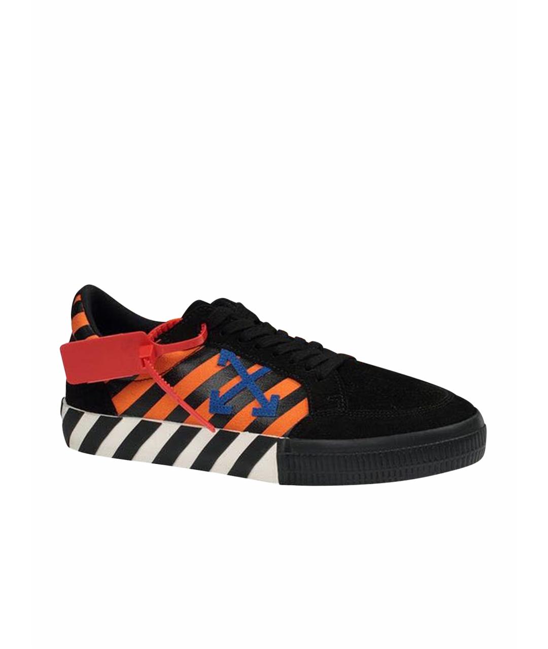 OFF-WHITE Черные замшевые низкие кроссовки / кеды, фото 1