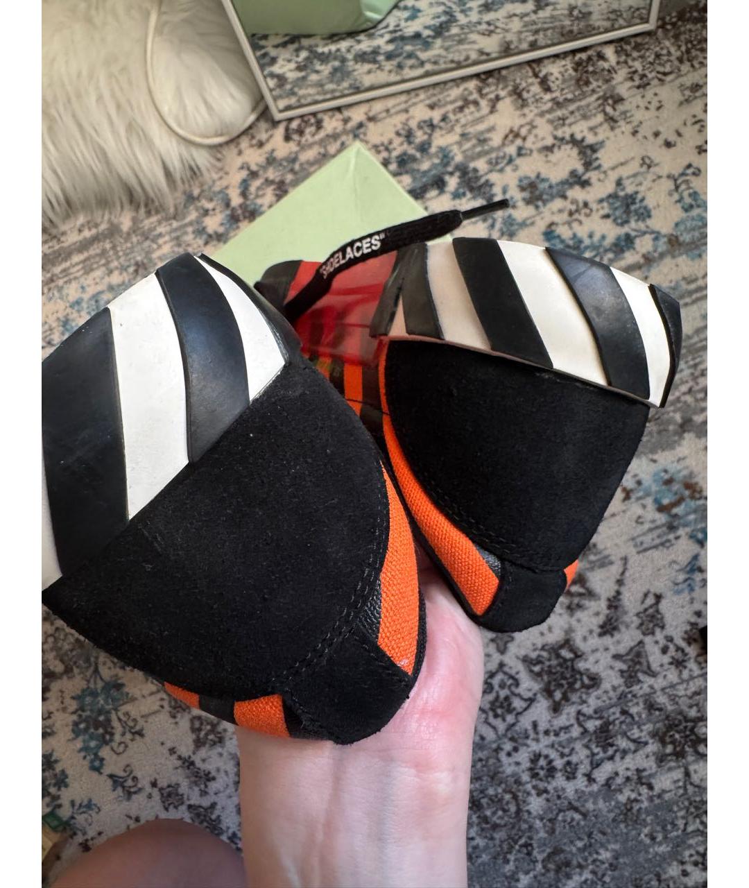 OFF-WHITE Черные замшевые низкие кроссовки / кеды, фото 4