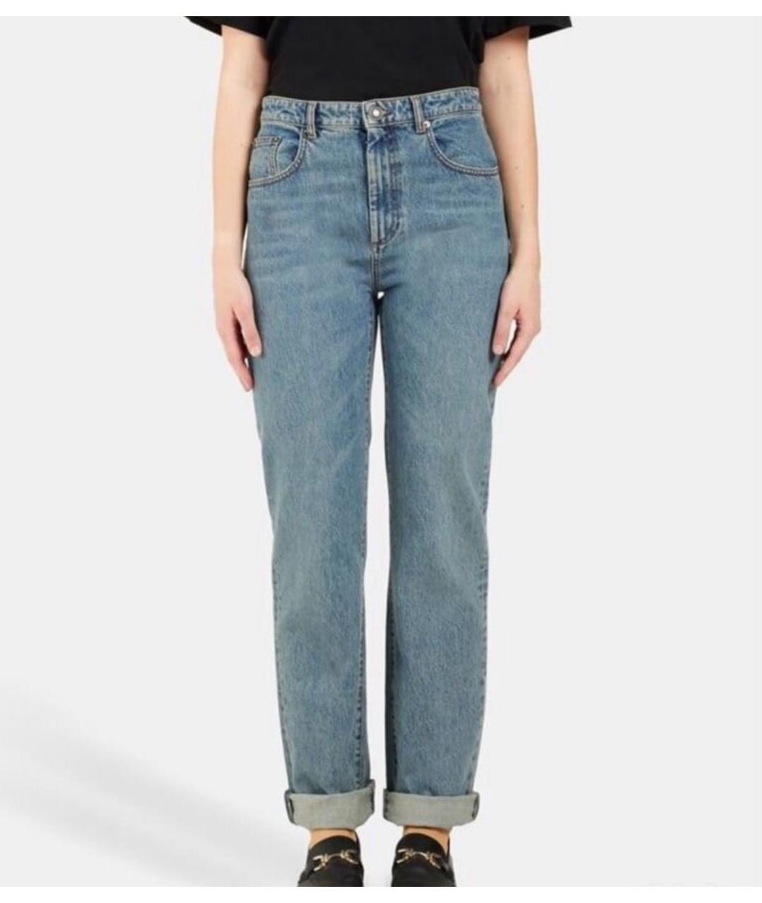 SPORTMAX Синие хлопковые прямые джинсы, фото 3