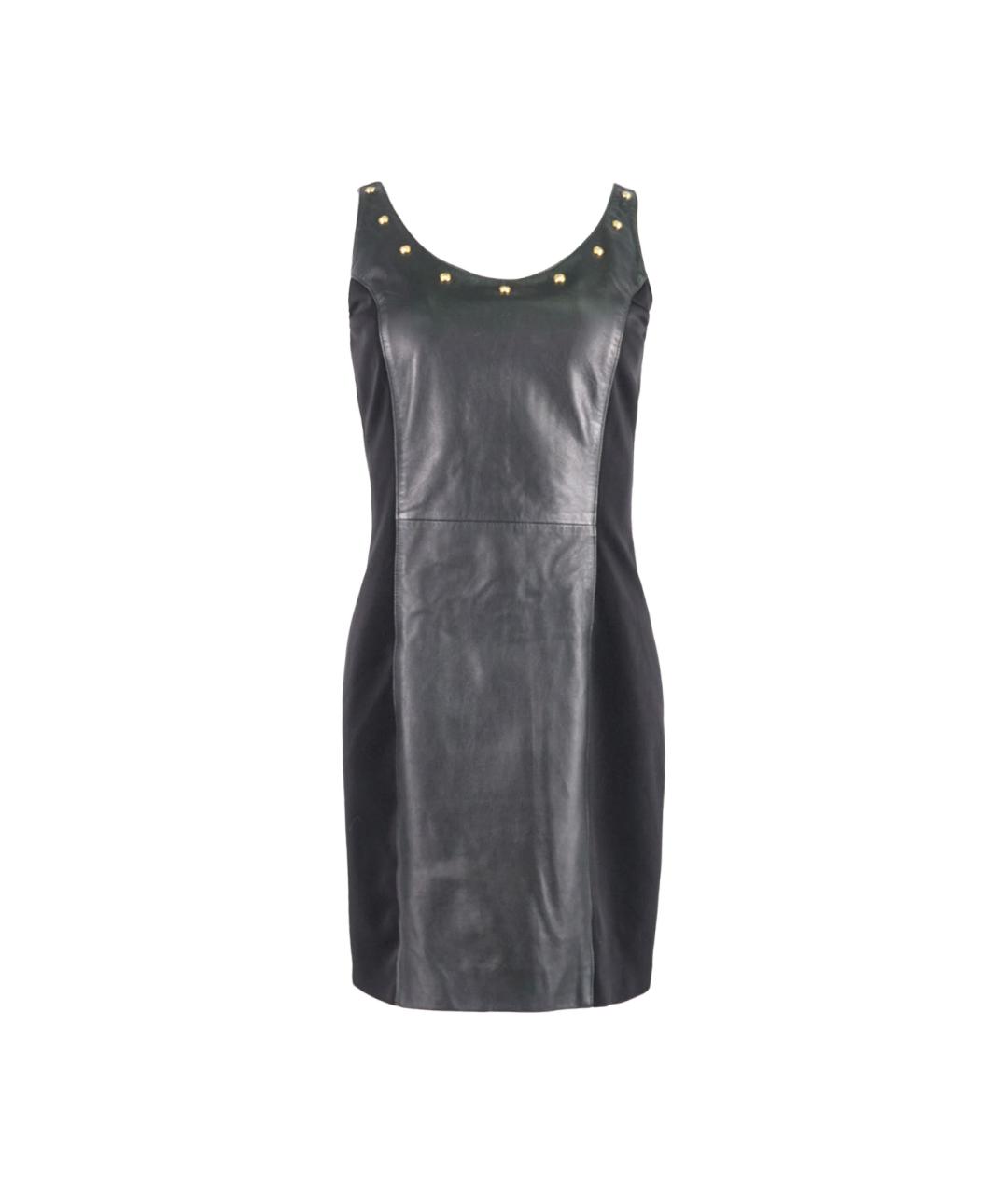 VERSUS VERSACE Черное кожаное платье, фото 1