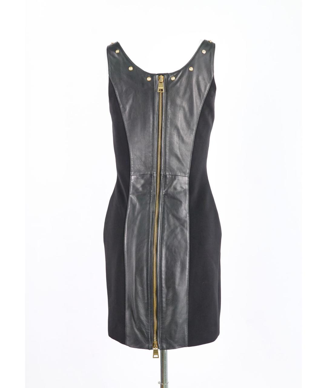 VERSUS VERSACE Черное кожаное платье, фото 2