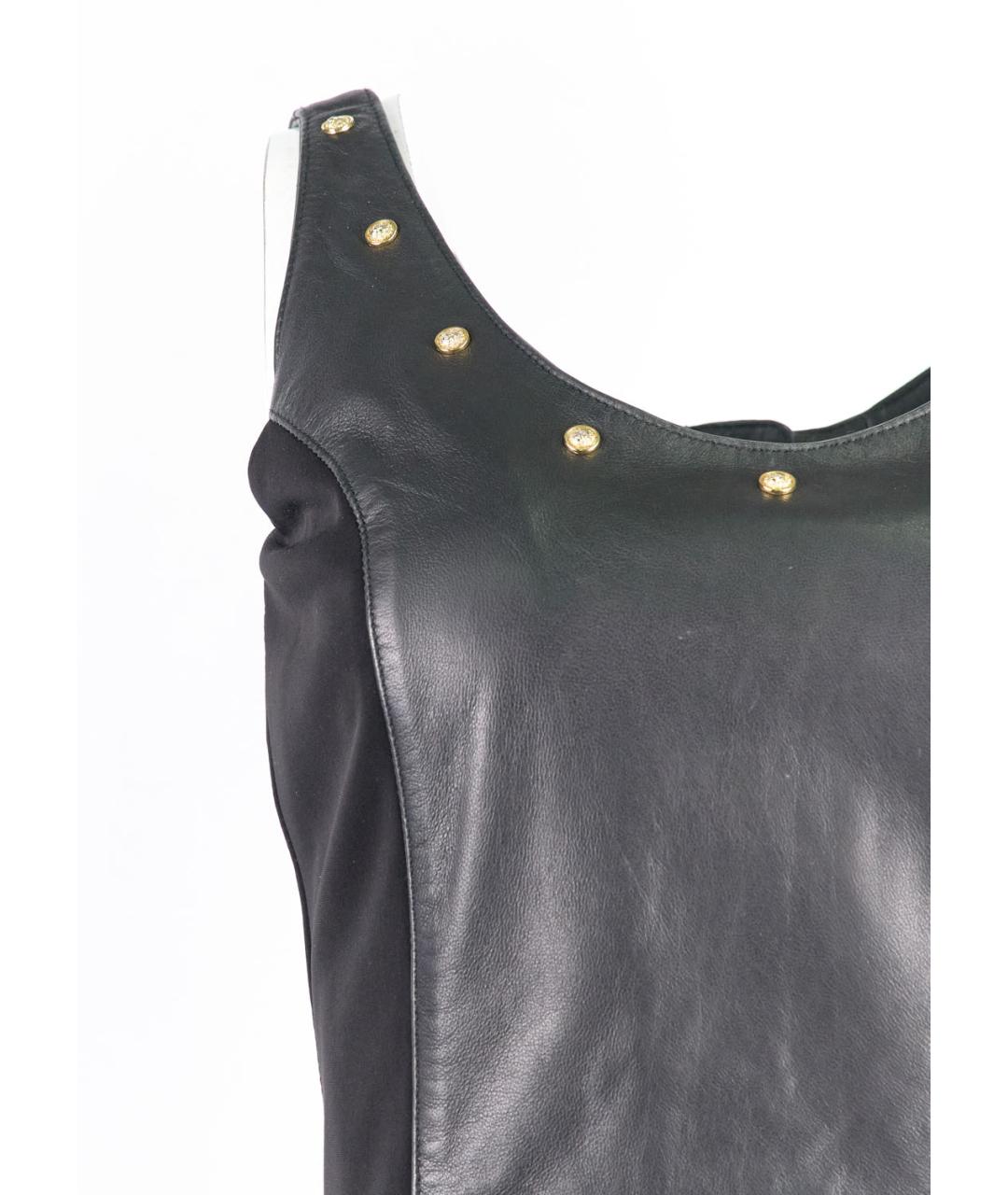 VERSUS VERSACE Черное кожаное платье, фото 5