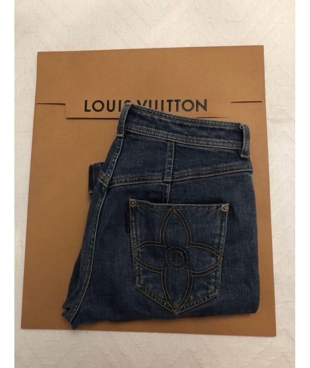 LOUIS VUITTON Синие хлопковые прямые джинсы, фото 3