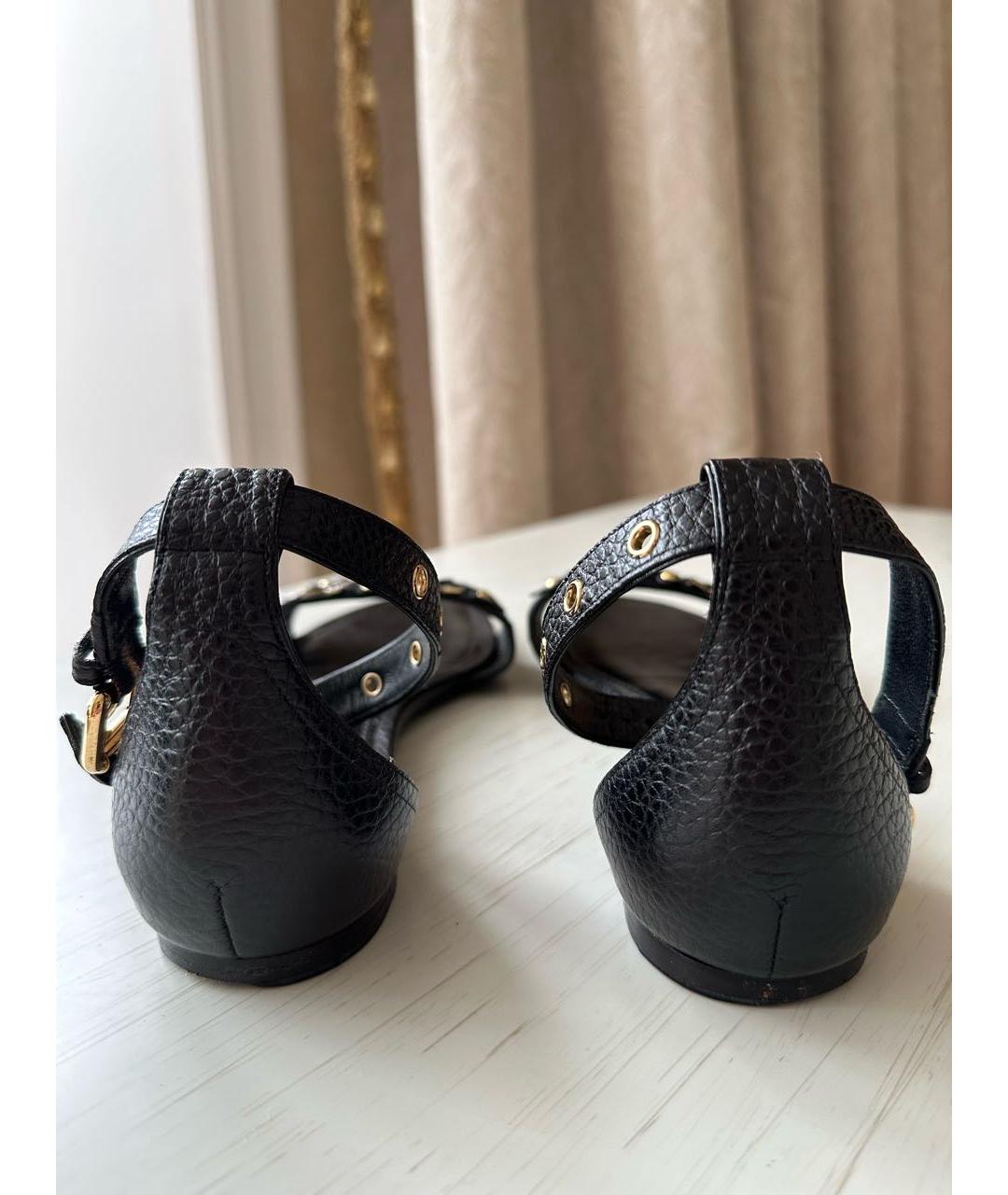 LOUIS VUITTON Черные кожаные сандалии, фото 4