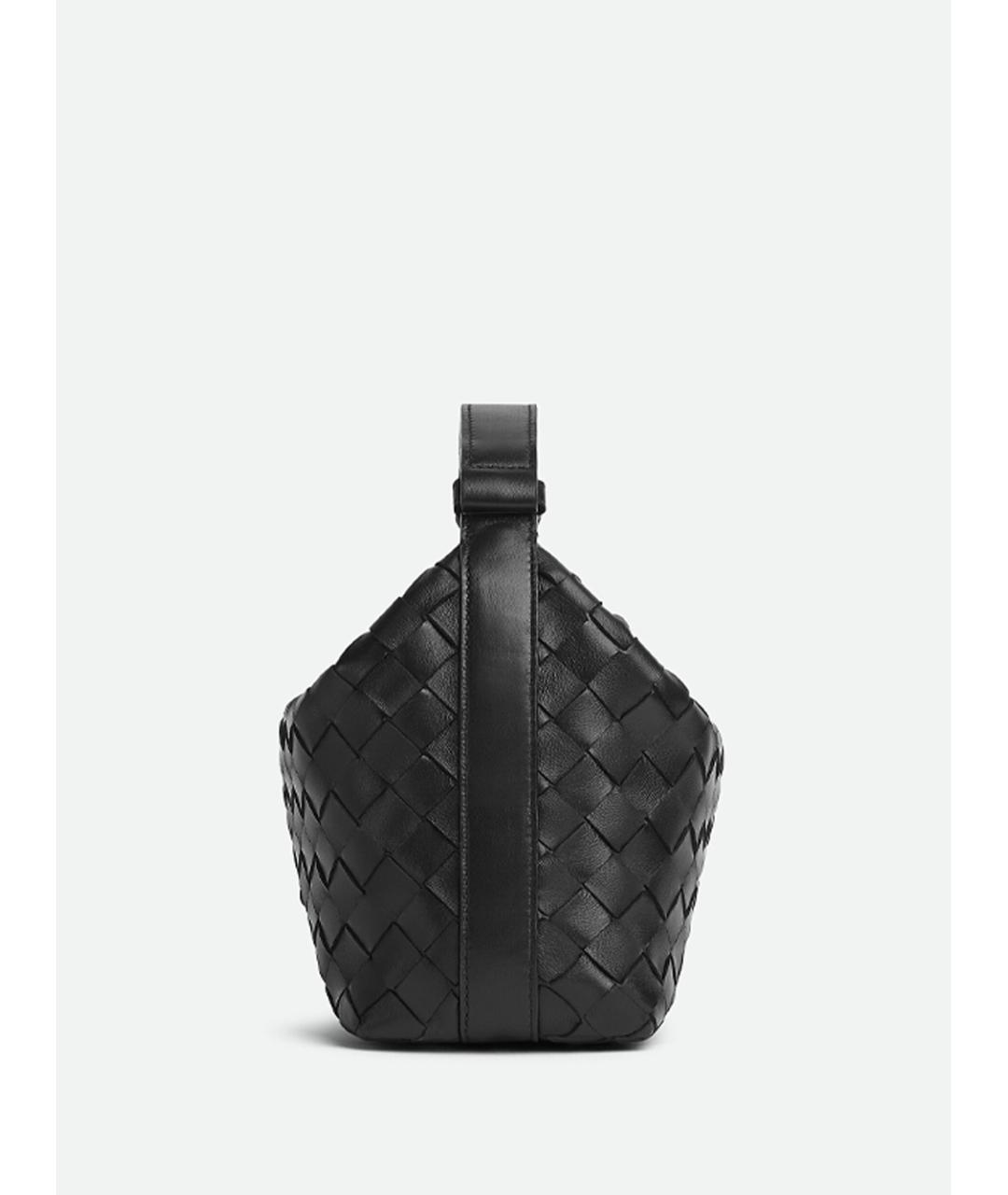 BOTTEGA VENETA Черная кожаная сумка через плечо, фото 2