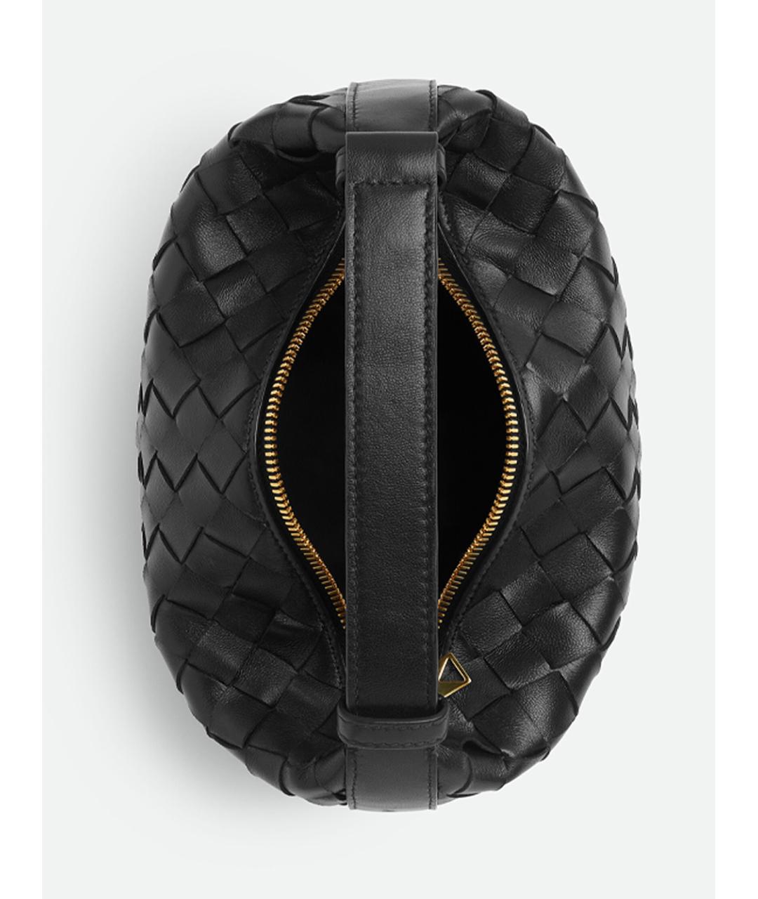 BOTTEGA VENETA Черная кожаная сумка через плечо, фото 3
