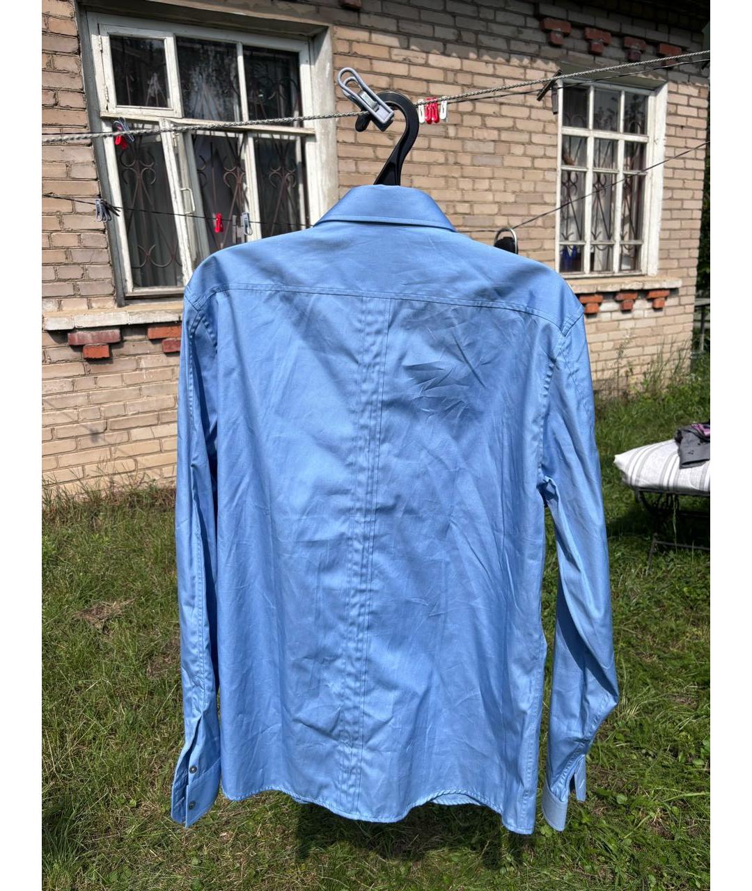 GUCCI Синяя хлопковая классическая рубашка, фото 2