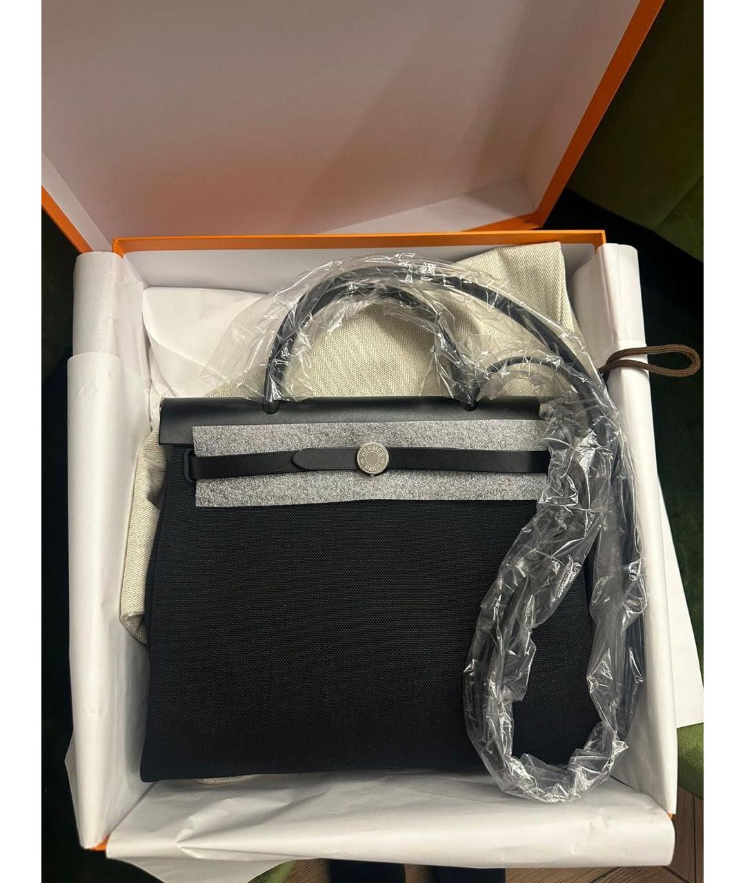 HERMES Черная тканевая сумка через плечо, фото 4
