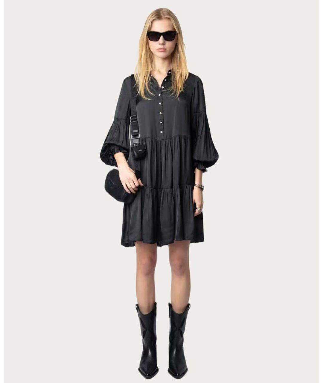 ZADIG & VOLTAIRE Черное полиэстеровое повседневное платье, фото 2
