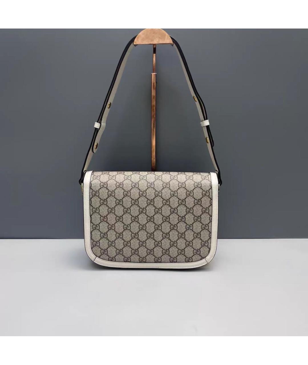 GUCCI Белая кожаная сумка через плечо, фото 2