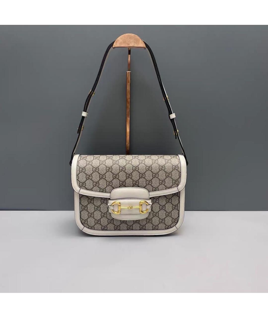 GUCCI Белая кожаная сумка через плечо, фото 7