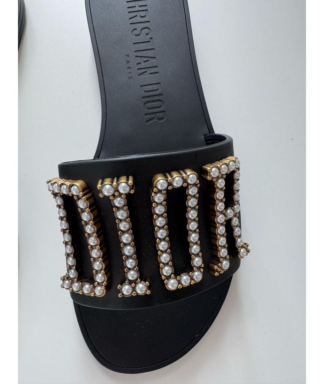 CHRISTIAN DIOR Черные шлепанцы, фото 7