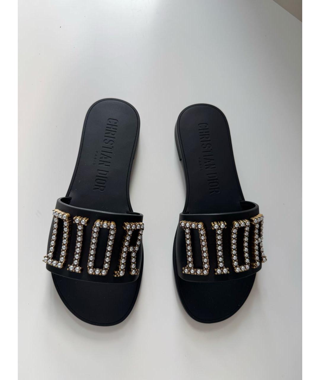 CHRISTIAN DIOR Черные шлепанцы, фото 8