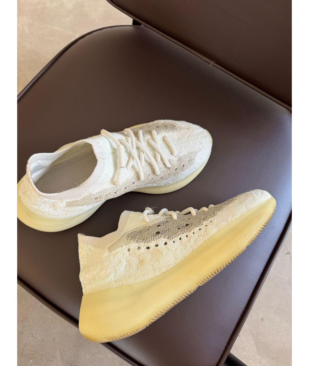 ADIDAS YEEZY Белые текстильные кроссовки, фото 6