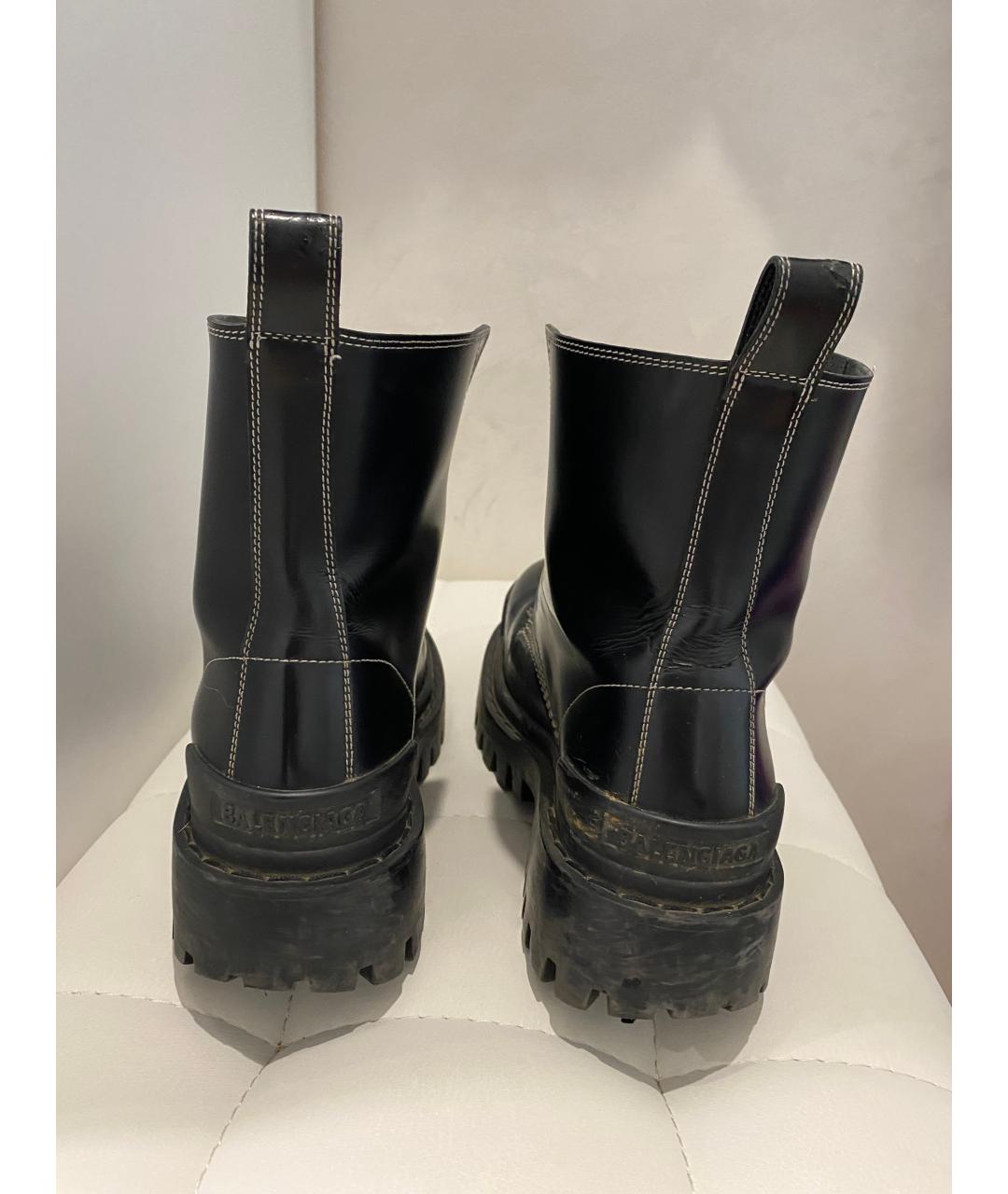 BALENCIAGA Черные кожаные ботинки, фото 4